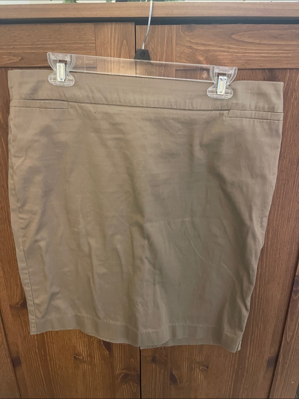 George Khaki Pencil Skirt - Olive-Tan Straight Silhouette